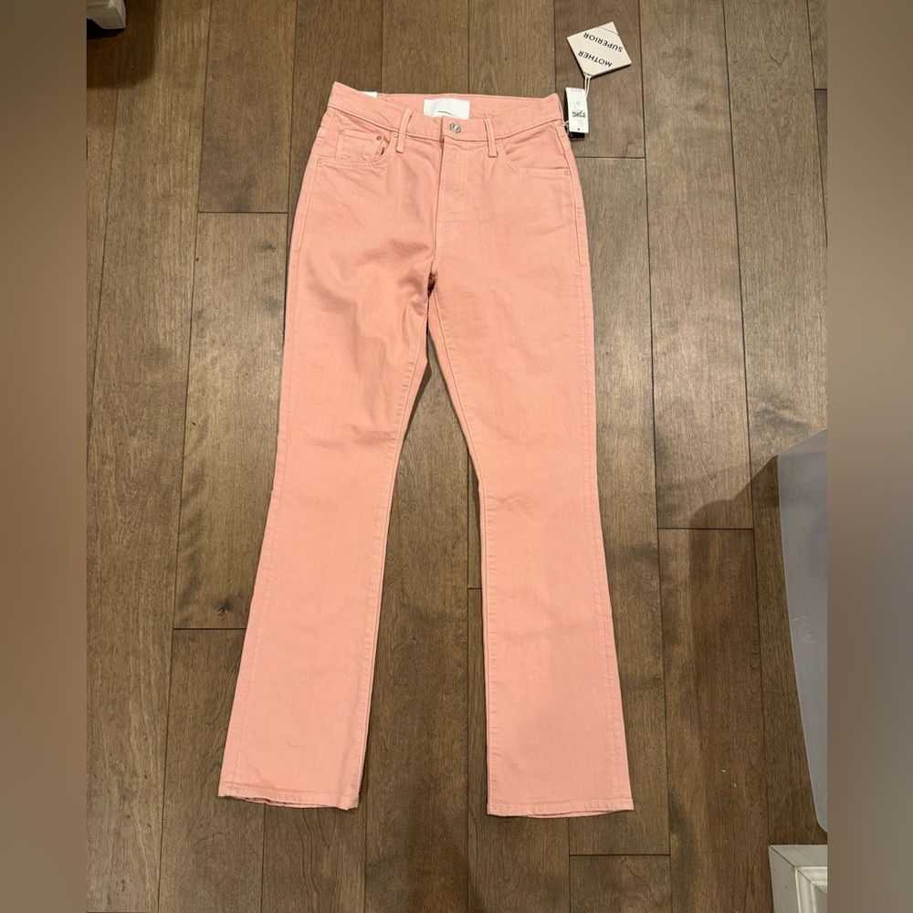 NWT MOTHER THE INSIDER HOVER Jean pink size 27 peach color - Picture 13 of 13